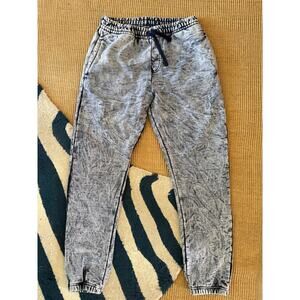 Talentless Acid Wash Sweatpants in Indigo Blue (Size L)